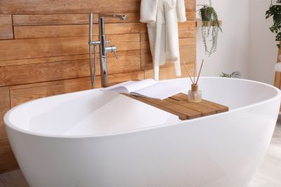 Refinished Bathtub with Modern Fixtures